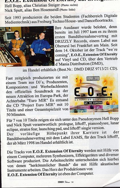Zeitschriftenseite über E.O.E. Extension Of Eternity